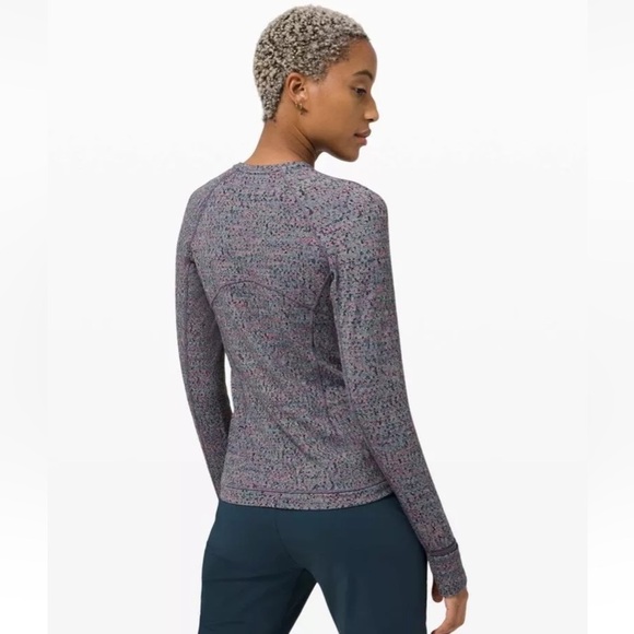 Lululemon Runderful Long Sleeve Neon Tweed Jacquard Size 8 EUC - Picture 2 of 11